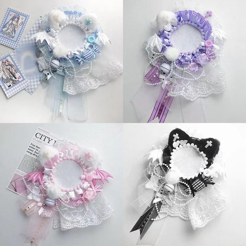 Handmade Devil's Wedding Badge Holder – Ita Bag Decoration for 2.28-2.95 inch (58mm-75mm) Badges